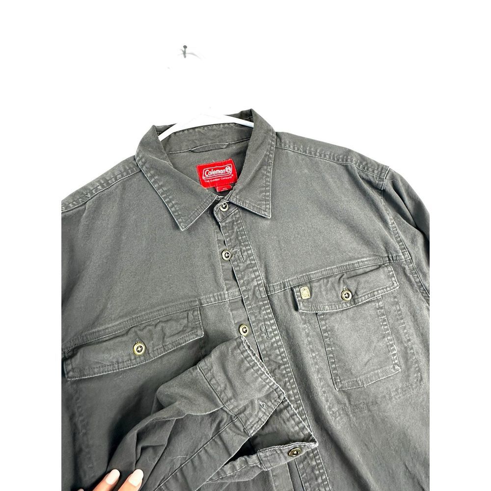 Coleman Men's L/S Outdoor Heavy Cotton Stretch Work Shirt / Dark Gray‎ / XXL 2XL